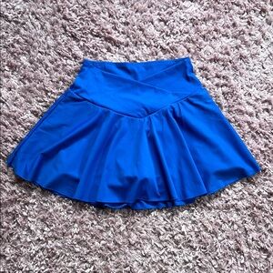 Vibrant Blue Athletic Crossover Waist Skirt